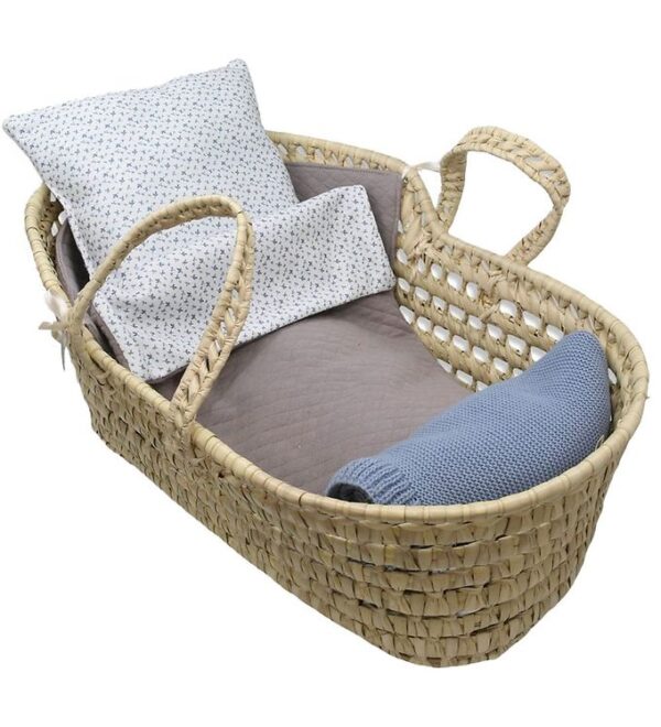 Asi Dukketilbehør - Dukkelift I Flet - Vintageprint Grå Og Blå