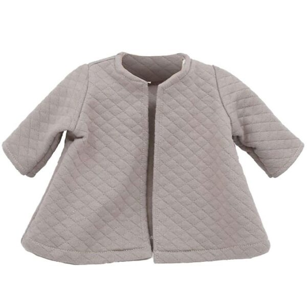 Asi Dukketøj - 43-46 cm - Quiltet Jakke - Warm Grey