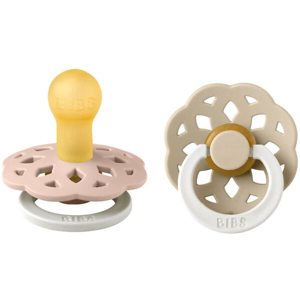 BIBS Boheme Natsutter - 2-pak - Str. 1 - Rund - Blush/Vanilla