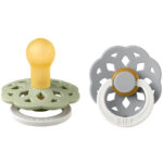 BIBS Boheme Natsutter - 2-pak - Str. 1 - Rund - Sage/Cloud