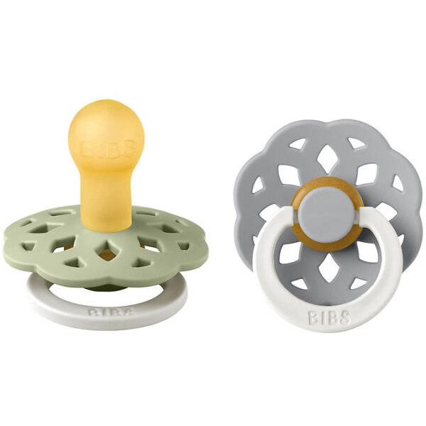 BIBS Boheme Natsutter - 2-pak - Str. 1 - Rund - Sage/Cloud