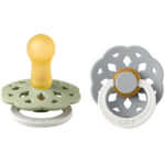 BIBS Boheme Natsutter - 2-pak - Str. 2 - Rund - Sage/Cloud