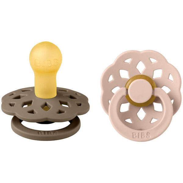 BIBS Boheme Sutter - 2-pak - Str. 1 - Rund - Dark Oak/Blush