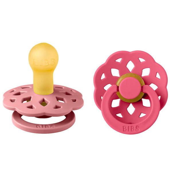 BIBS Boheme Sutter - 2-pak - Str. 1 - Rund - Dusty Pink/Coral