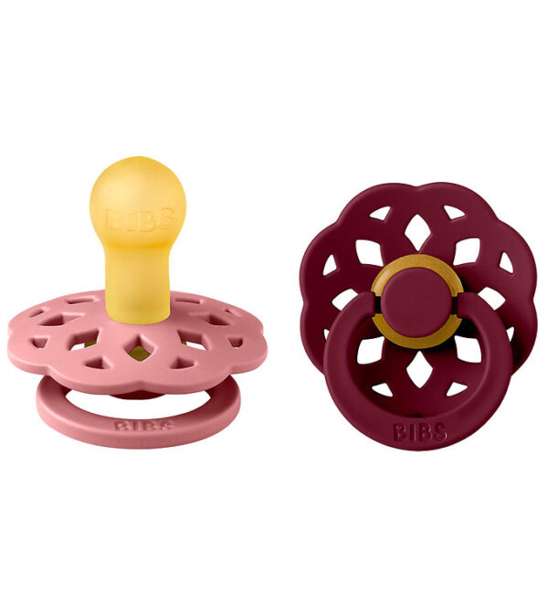 BIBS Boheme Sutter - 2-pak - Str. 1 - Rund - Dusty Pink/Elderber