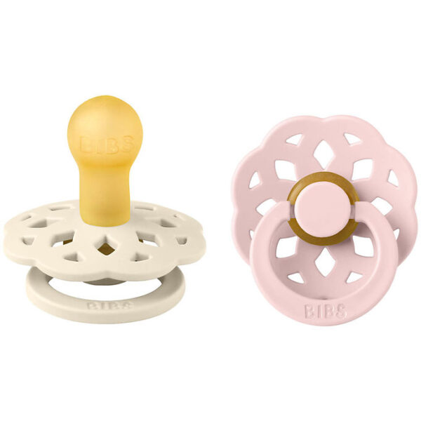 BIBS Boheme Sutter - 2-pak - Str. 1 - Rund - Ivory/Blossom