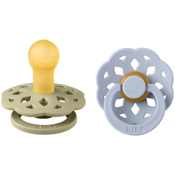 BIBS Boheme Sutter - 2-pak - Str. 1 - Rund - Khaki/Dusty Blue