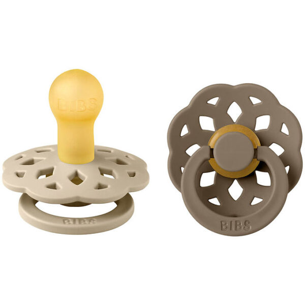 BIBS Boheme Sutter - 2-pak - Str. 1 - Rund - Vanilla/Dark Oak