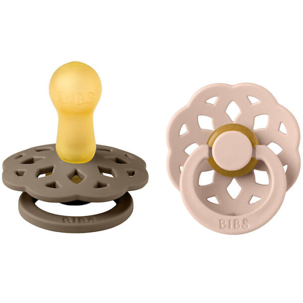 BIBS Boheme Sutter - 2-pak - Str. 2 - Rund - Dark Oak/Blush
