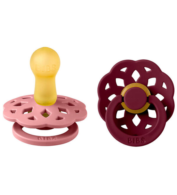 BIBS Boheme Sutter - 2-pak - Str. 2 - Rund - Dusty Pink/Elderber