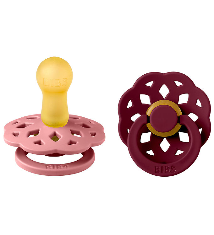 BIBS Boheme Sutter - 2-pak - Str. 2 - Rund - Dusty Pink/Elderber