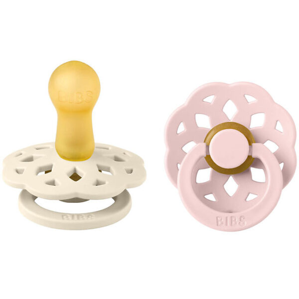 BIBS Boheme Sutter - 2-pak - Str. 2 - Rund - Ivory/Blossom BIBS Boheme Sutter - 2-pak - Str. 2 - Rund - Ivory/Blossom