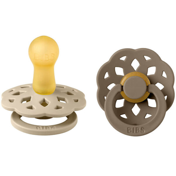 BIBS Boheme Sutter - 2-pak - Str. 2 - Rund - Vanilla/Dark Oak