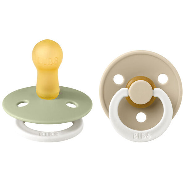 BIBS Colour Natsutter - Str. 1 - 2-pak - Rund - Sage Glow/Vanill