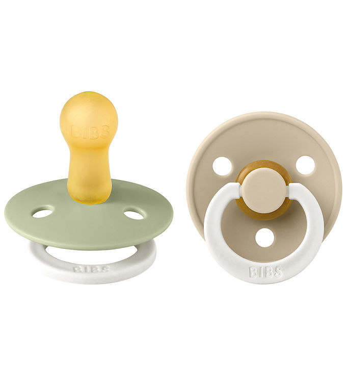 BIBS Colour Natsutter - Str. 1 - 2-pak - Rund - Sage Glow/Vanill BIBS Colour Natsutter - Str. 1 - 2-pak - Rund - Sage Glow/Vanill