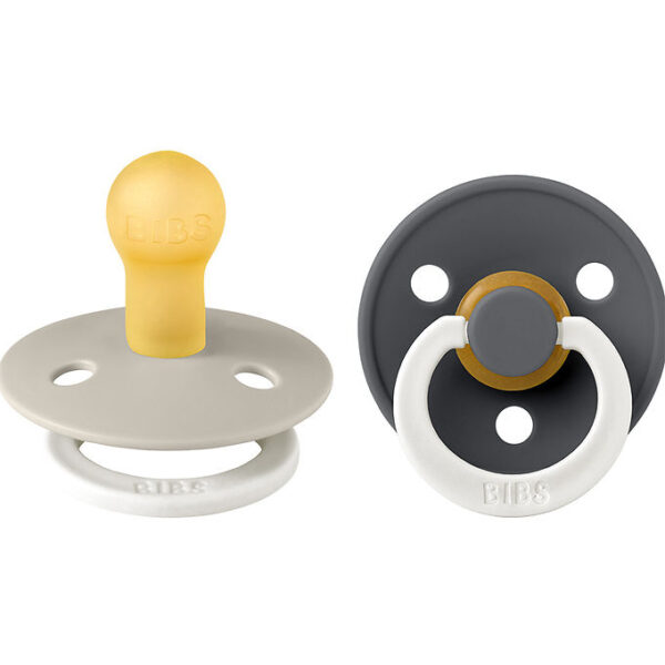 BIBS Colour Natsutter - Str. 1 - 2-pak - Rund - Sand/Iron GLOW