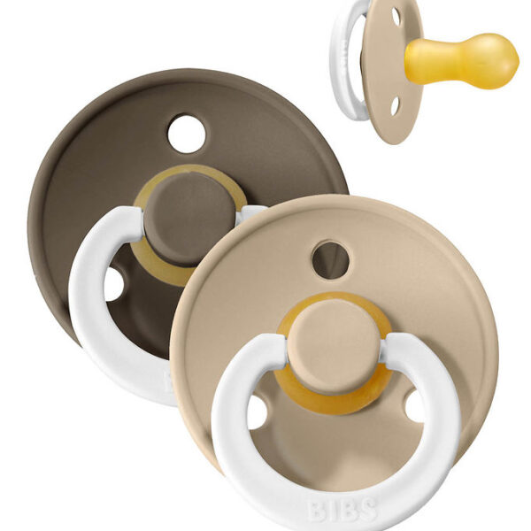 BIBS Colour Natsutter - Str. 1 - 2-pak - Rund - Vanilla/Dark Oak