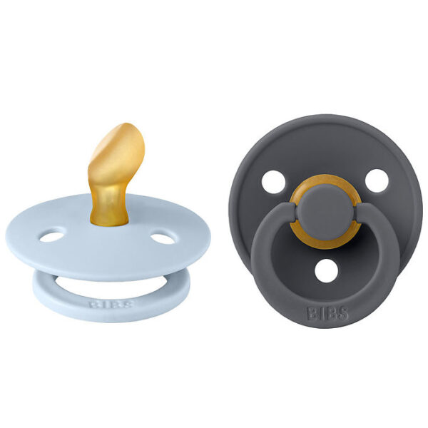 BIBS Colour Sutter - 2-pak - Str. 1 - Anatomisk - Iron/Baby Blue BIBS Colour Sutter - 2-pak - Str. 1 - Anatomisk - Iron/Baby Blue