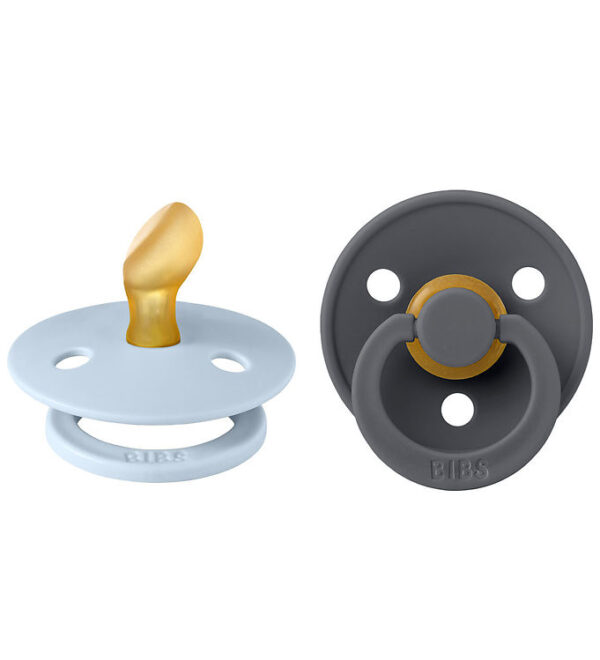 BIBS Colour Sutter - 2-pak - Str. 1 - Anatomisk - Iron/Baby Blue BIBS Colour Sutter - 2-pak - Str. 1 - Anatomisk - Iron/Baby Blue