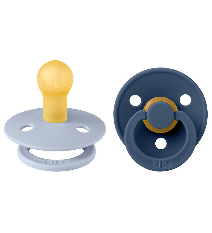 BIBS Colour Sutter - 2-pak - Str. 1 - Rund - Dusty Blue/Steel Bl BIBS Colour Sutter - 2-pak - Str. 1 - Rund - Dusty Blue/Steel Bl