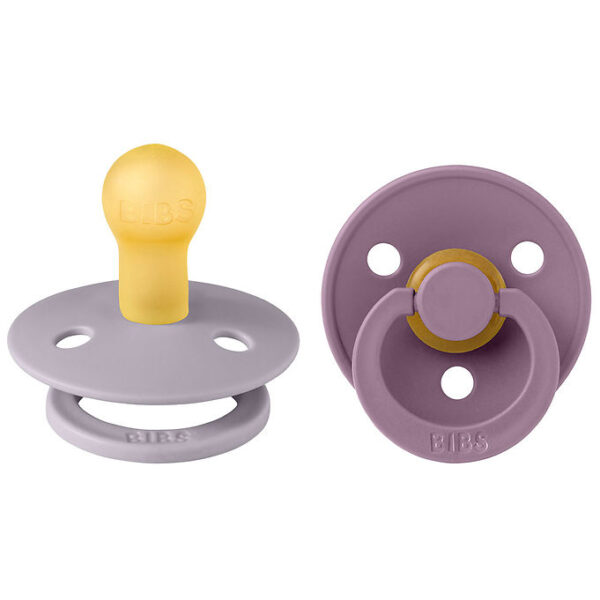BIBS Colour Sutter - 2-pak - Str. 1 - Rund - Fossil Grey/Mauve