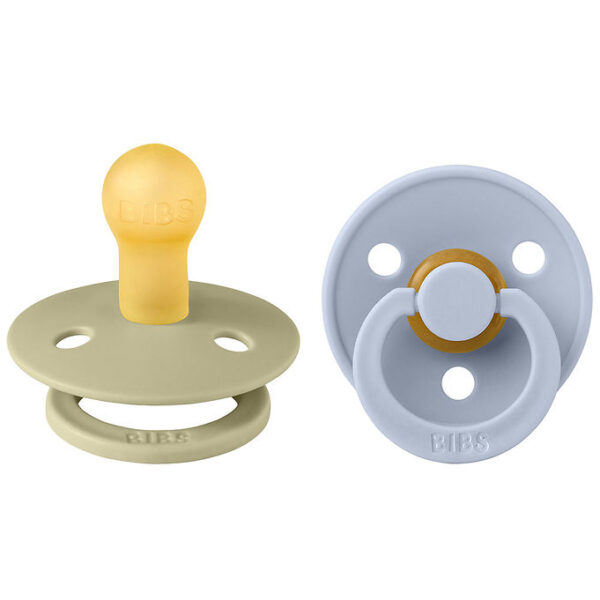 BIBS Colour Sutter - 2-pak - Str. 1 - Rund - Khaki/Dusty Blue BIBS Colour Sutter - 2-pak - Str. 1 - Rund - Khaki/Dusty Blue