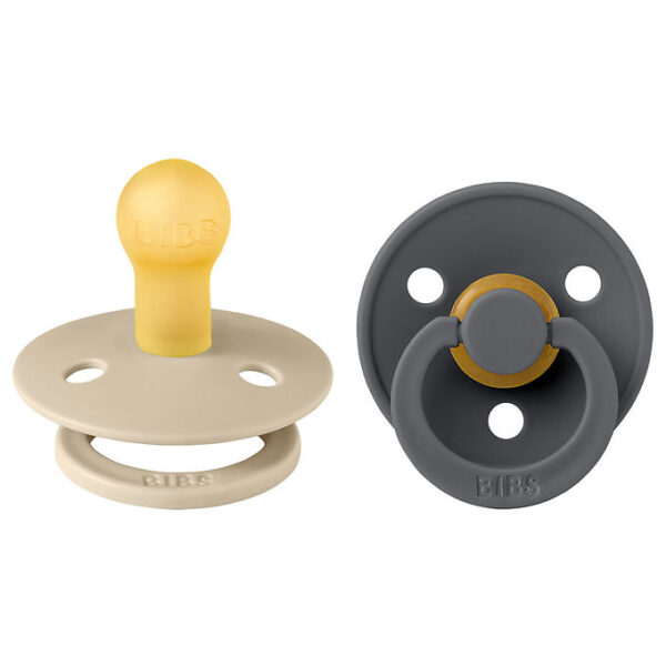 BIBS Colour Sutter - 2-pak - Str. 1 - Rund - Vanilla/Iron