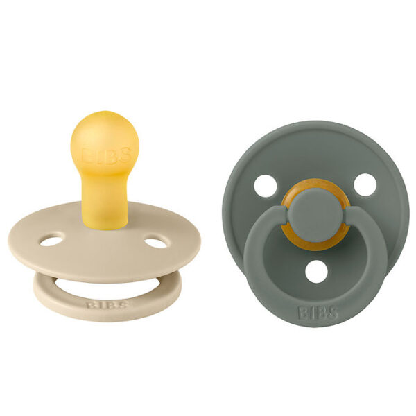 BIBS Colour Sutter - 2-pak - Str. 1 - Rund - Vanilla/Pine