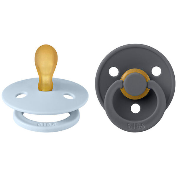 BIBS Colour Sutter - 2-pak - Str. 1 - Symmetrisk - Iron/Baby Blu