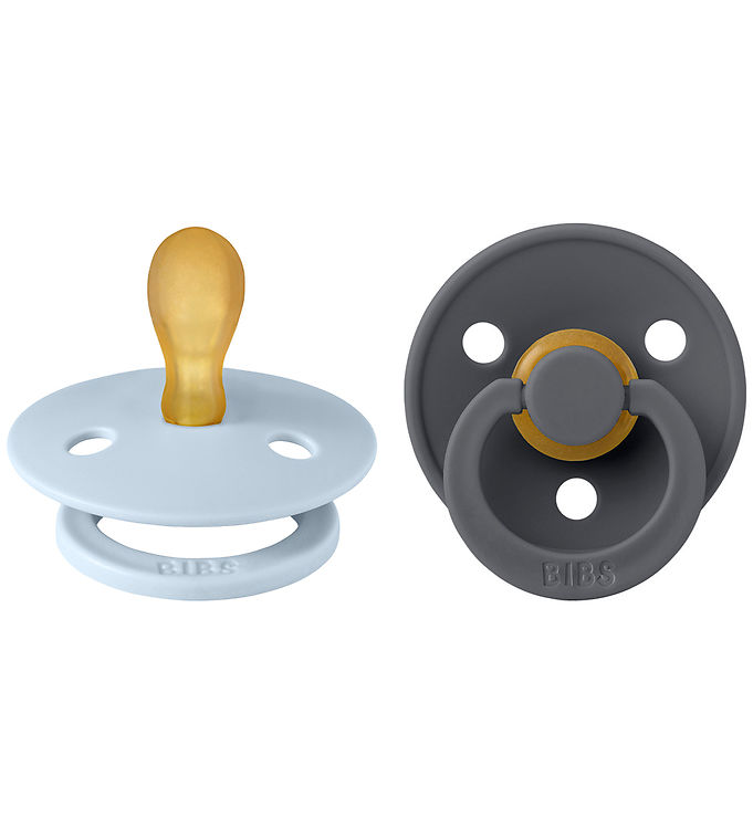 BIBS Colour Sutter - 2-pak - Str. 1 - Symmetrisk - Iron/Baby Blu BIBS Colour Sutter - 2-pak - Str. 1 - Symmetrisk - Iron/Baby Blu