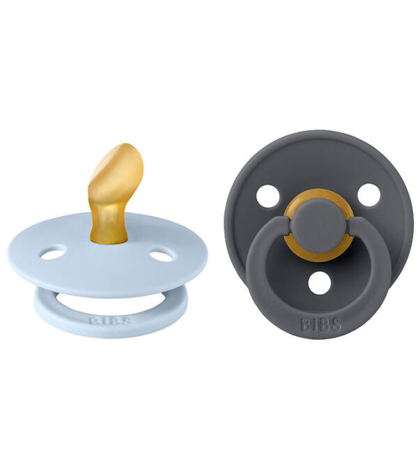 BIBS Colour Sutter - 2-pak - Str. 2 - Anatomisk - Iron/Baby Blue