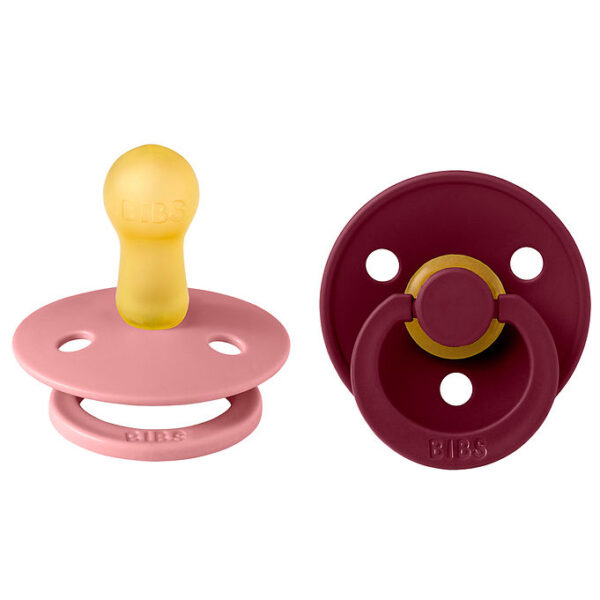 BIBS Colour Sutter - 2-pak - Str. 2 - Rund - Dusty Pink/Elderber
