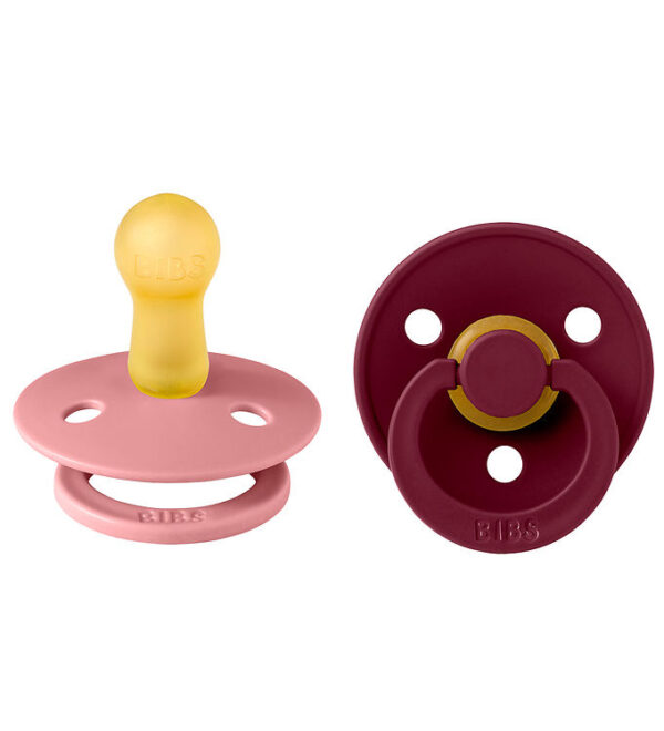 BIBS Colour Sutter - 2-pak - Str. 2 - Rund - Dusty Pink/Elderber BIBS Colour Sutter - 2-pak - Str. 2 - Rund - Dusty Pink/Elderber