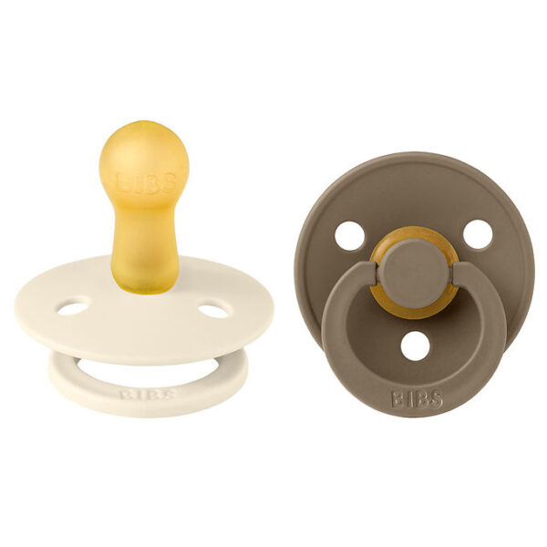 BIBS Colour Sutter - 2-pak - Str. 2 - Rund - Ivory/Dark Oak