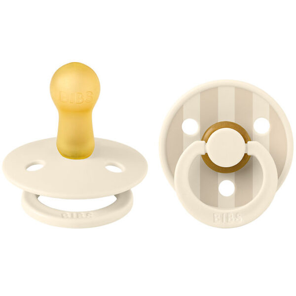 BIBS Colour Sutter - 2-pak - Str. 2 - Rund - Ivory/Vanilla