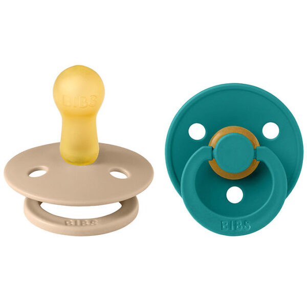 BIBS Colour Sutter - 2-pak - Str. 2 - Rund - Taupe/Scuba