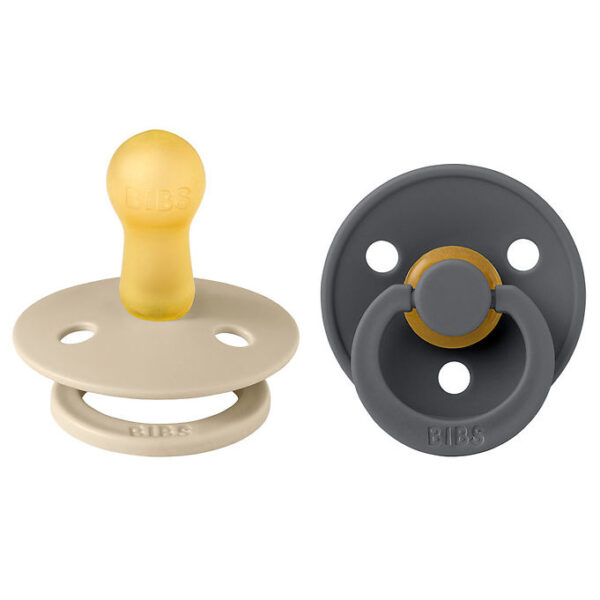 BIBS Colour Sutter - 2-pak - Str. 2 - Rund - Vanilla/Iron