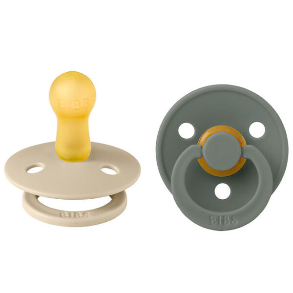 BIBS Colour Sutter - 2-pak - Str. 2 - Rund - Vanilla/Pine