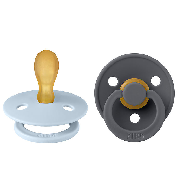 BIBS Colour Sutter - 2-pak - Str. 2 - Symmetrisk - Iron/Baby Blu
