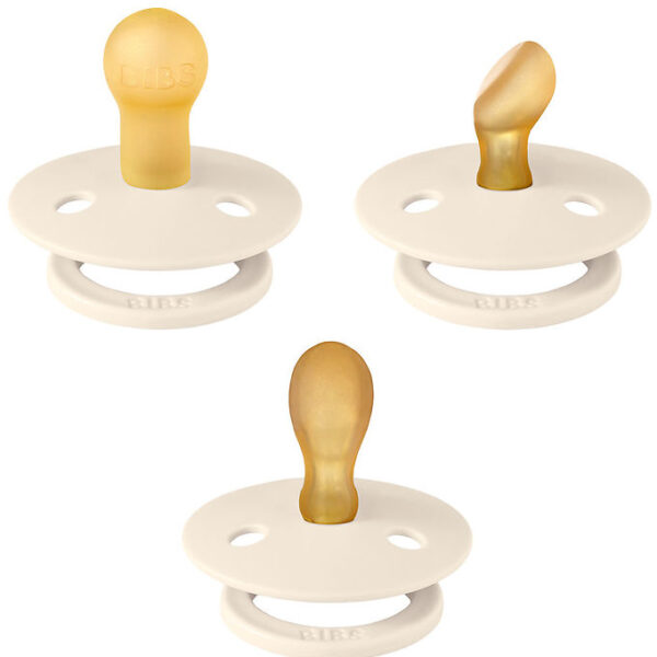 BIBS Colour Sutter - 3-pak - Str. 1 - Naturgummi - Ivory