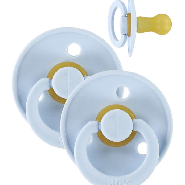 BIBS Colour Sutter - Str. 1 - 2-pak - Rund - Baby Blue