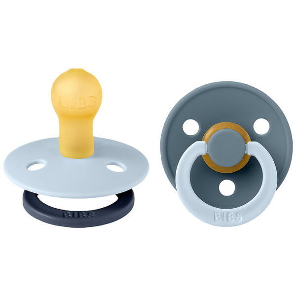 BIBS Colour Sutter - Str. 1 - 2-pak - Rund - Baby Blue Petrol