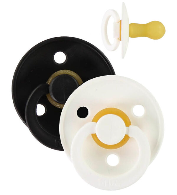 BIBS Colour Sutter - Str. 1 - 2-pak - Rund - Black/White BIBS Colour Sutter - Str. 1 - 2-pak - Rund - Black/White