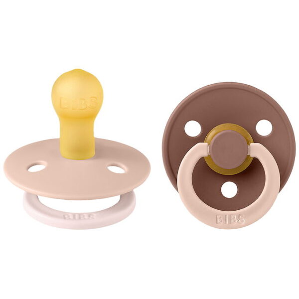 BIBS Colour Sutter - Str. 1 - 2-pak - Rund - Blush Woodchuck Mix