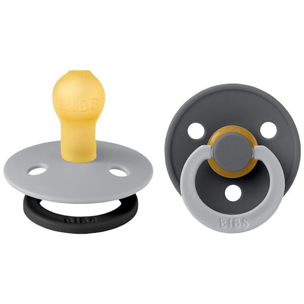 BIBS Colour Sutter - Str. 1 - 2-pak - Rund - Cloud Iron Mix