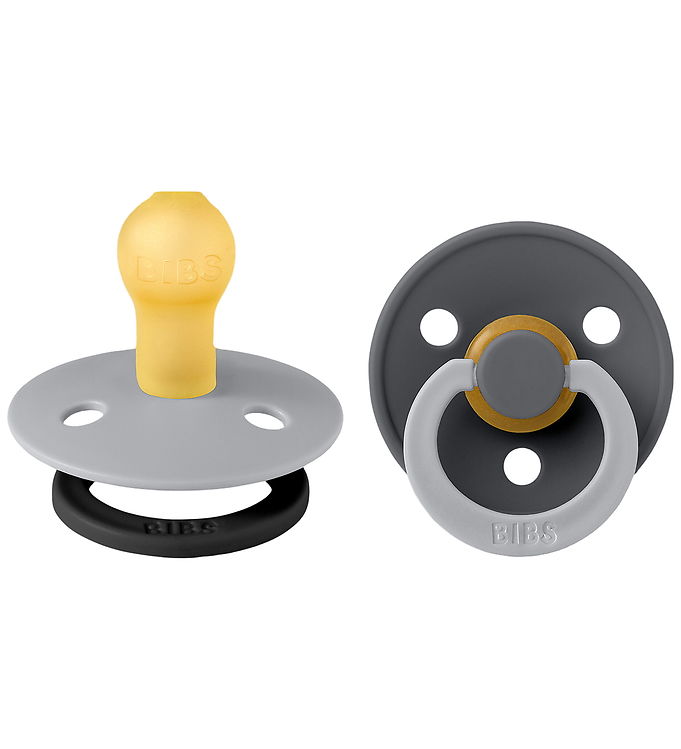 BIBS Colour Sutter - Str. 1 - 2-pak - Rund - Cloud Iron Mix