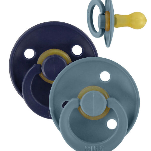 BIBS Colour Sutter - Str. 1 - 2-pak - Rund - Deep Space/Petrol