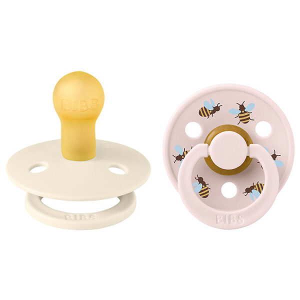 BIBS Colour Sutter - Str. 1 - 2-pak - Rund - Ivory Mix