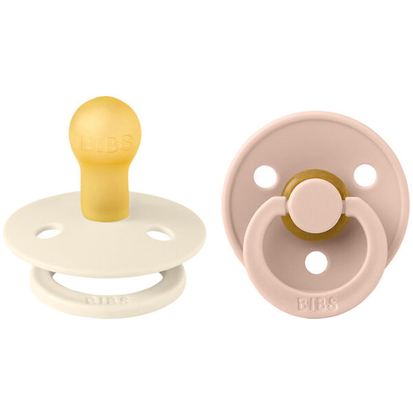 BIBS Colour Sutter - Str. 1 - 2-pak - Rund - Ivory/Blush