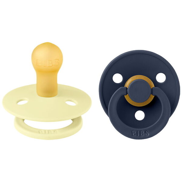 BIBS Colour Sutter - Str. 1 - 2-pak - Rund - Luna/Deep Space BIBS Colour Sutter - Str. 1 - 2-pak - Rund - Luna/Deep Space